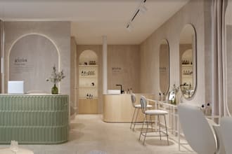 design modern 3d barber shop, nail salon, dental clinic, spa hair salon interior
