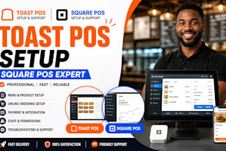 toast pos setup, square pos setup, pos integration, restaurant pos