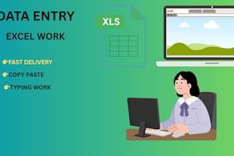 do accurate data entry, copy paste, typing and excel work