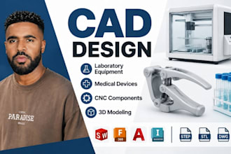 laboratory equipment cad, medical device cad, 3d modeling, cnc components