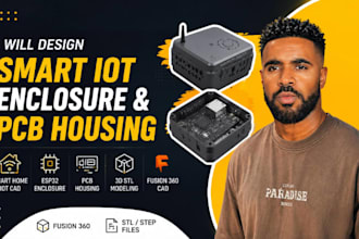 smart home iot cad, esp32 enclosure, pcb housing, 3d stl modeling fusion 360 cad