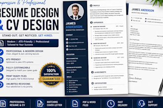 make impressive professional resume design and cv design