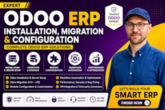 complete odoo erp installation, server setup, migration and module configuration
