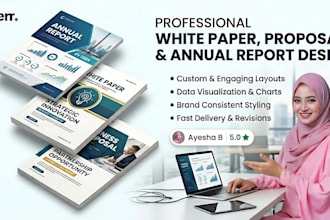 design white paper, booklet, brochure, proposal, annual report and sales report