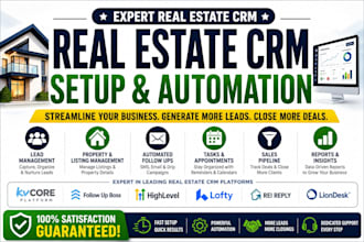 setup real estate crm kvcore follow up boss gohighlevel lofty rei reply liondesk