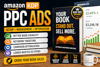 setup manage and optimize amazon KDP PPC ads for book sales