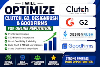 optimize clutch, designrush, goodfirms, for g2 clutch online reputation