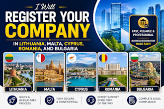 register your company in lithuania, malta, cyprus, romania, and bulgaria