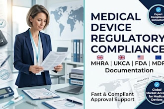 handle mhra registration, ukca certificate, fda compliance and mdr documentation