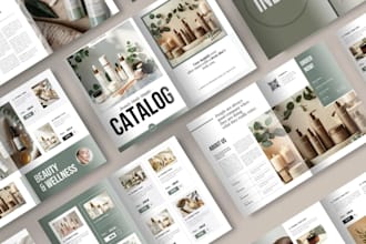 create cosmetic catalog skincare brochure canva pdf beauty brand layout