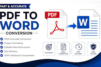 convert PDF to word, google docs, power point, typing services