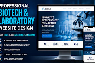 design biotech, peptide or laboratory website