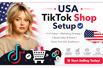 setup USA tiktok shop, tik tok dropshipping and  tiktok shop ads manager