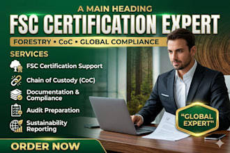 provide fsc certification, chain of custody and forestry compliance