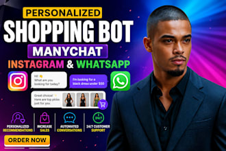 create personalized shopping bot with manychat for instagram whatsapp