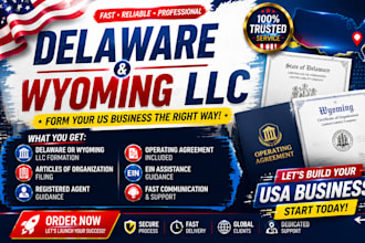 register your US llc in wyoming or delaware for non residents