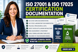 iso 27001 and iso 17025 certification documentation