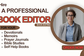 proofread, edit, christian memoir, devotionals, prayer journal, self help kdp