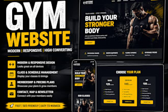 design a professional gym website for your fitness business with booking system