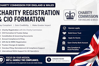 charity commission registration, cio formation, gift aid, compliance filing UK