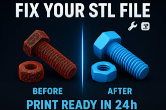 fix and modify stl file for 3d printing, mesh repair
