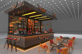 design 3d trade show booth, stall, kiosk, roll up, pop up banner for exhibition