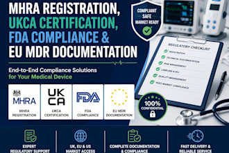 handle mhra, ukca, fda and eu mdr compliance for medical devices