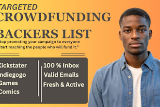 provide a niched crowdfunding backers list for your kickstarter ,indiegogo