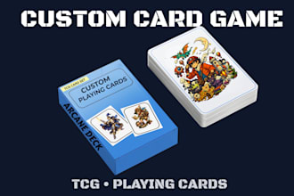 design custom card game, trading card game tcg and playing card deck