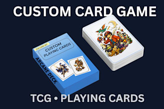 design custom card game, trading card game tcg and playing card deck art
