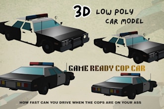 model 3d low poly car, van, 3d truck model for games, roblox, unity or ue5