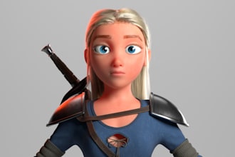 model 3d character modeling, cartoon character, game character mmd tf2 14d2