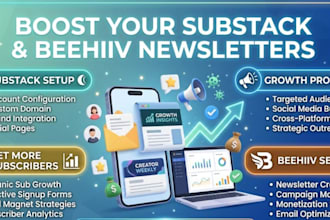 do substack promotion, substack setup, substack subscribers, beehiiv newsletter
