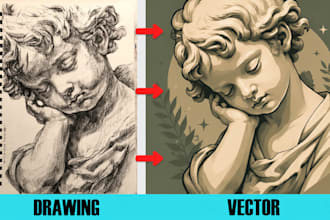 turn your photo into realistic pencil sketch and vector art