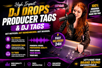 record sexy female producer tags, dj drops and radio sweepers in 24 hours