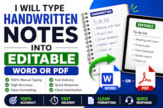 type handwritten notes into editable word or PDF