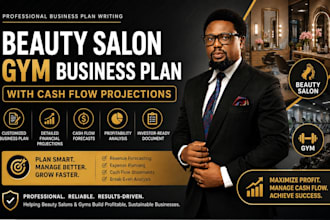 write spa beauty salon skincare massage spa gym business plan with cash flow roi