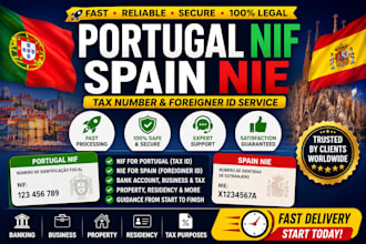 get portugal nif and spain nie fast tax number and foreigner id service