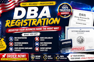 handle your dba registration, trade name for your business in in any US state