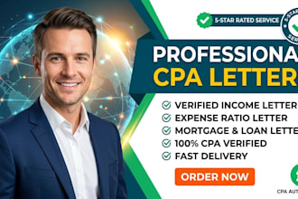 write and sign US CPA letter, income verification comfort and mortgage letter