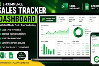 design ecommerce sales tracker spreadsheet dashboard