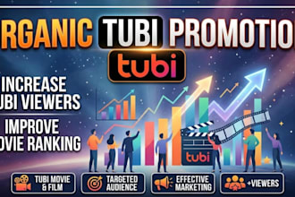 do organic tubi promotion, tubi movie, film, increase tubi viewers and ranking