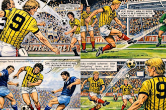 draw high action sports comic art and professional sports illustration