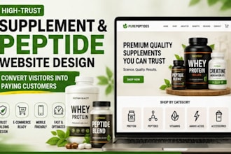 design supplement or peptide brand website