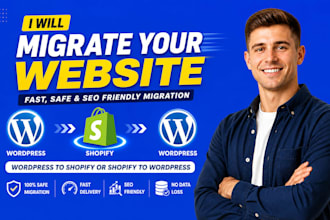 migrate wordpress to shopify, shopify to wordpress, shopify to wordpress website