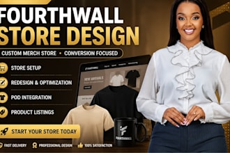 design fourthwall website setup fourth wall store setup merch pod, fourth wall
