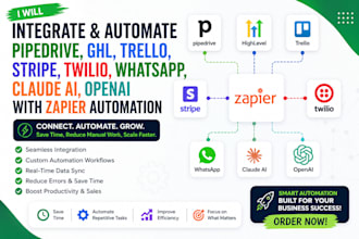 pipedrive ghl trello stripe twilio whatsapp claude ai openai zapier automation
