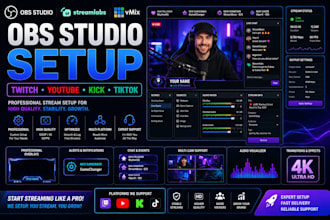 setup or fix obs studio streamlabs vmix for twitch youtube kick tiktok