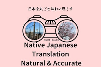 translate anime and game content into japanese