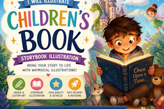 create whimscal cartoon children book illustration for amazon KDP print ready
